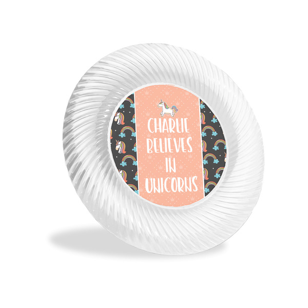 Custom Unicorns Plastic Party Appetizer & Dessert Plates - 6" (Personalized)