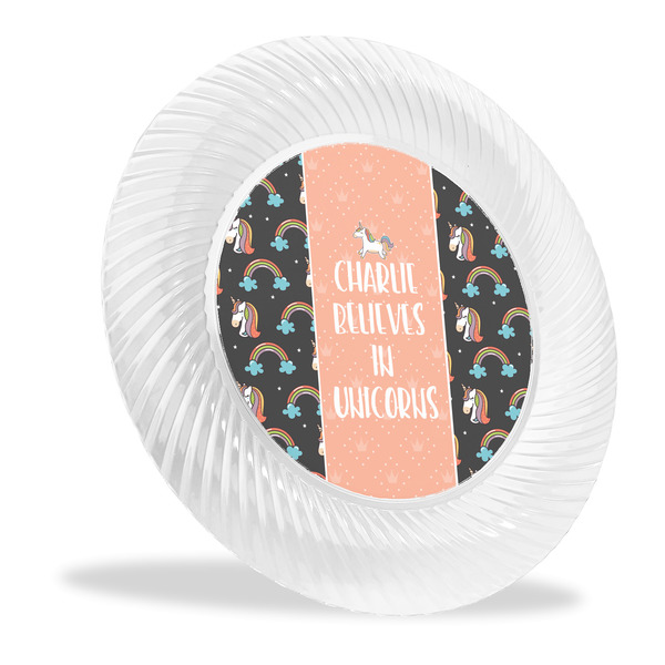Custom Unicorns Plastic Party Dinner Plates - 10" (Personalized)