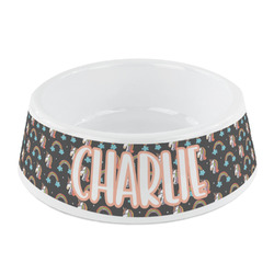 Unicorns Plastic Dog Bowl - Small (Personalized)