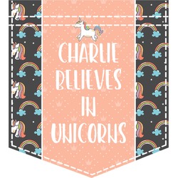Unicorns Iron On Faux Pocket (Personalized)