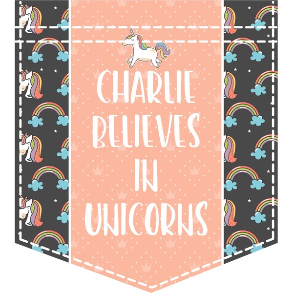 Custom Unicorns Iron On Faux Pocket (Personalized)