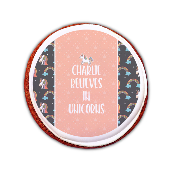 Unicorns Printed Icing Circle - Small - On Cookie