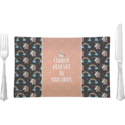 Unicorns Rectangular Glass Lunch / Dinner Plate - Single or Set (Personalized)