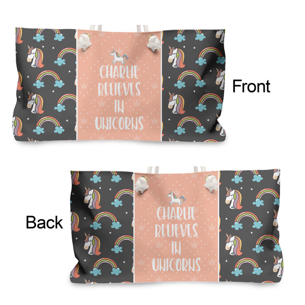 Unicorns Large Rope Tote - From & Back View