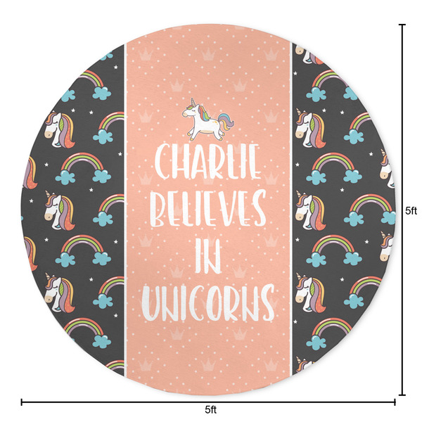 Unicorns Round Area Rug - Size