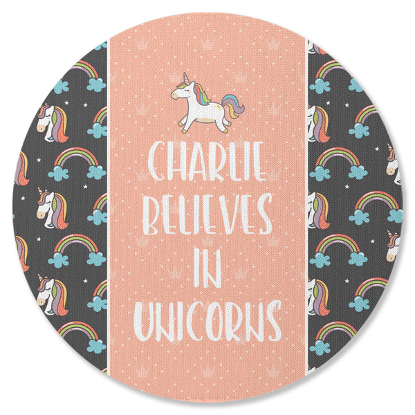 Custom Unicorns Round Rubber Backed Coaster (Personalized)