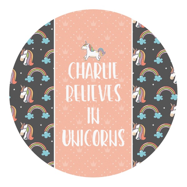 Custom Unicorns Round Decal - Large (Personalized)