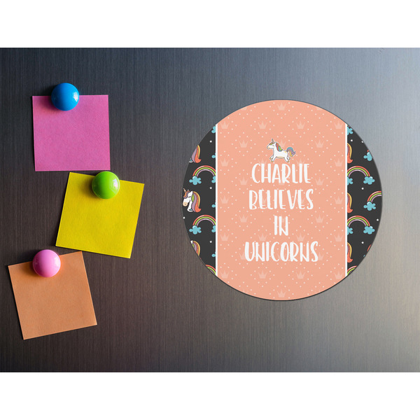 Unicorns Round Fridge Magnet - LIFESTYLE