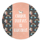 Unicorns 5' Round Indoor Area Rug (Personalized)
