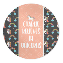 Unicorns 5' Round Indoor Area Rug (Personalized)