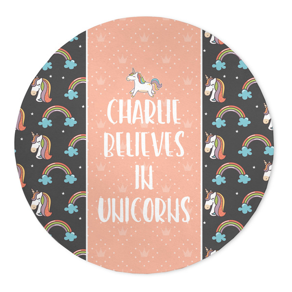 Custom Unicorns 5' Round Indoor Area Rug (Personalized)