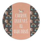 Unicorns Round Linen Placemat (Personalized)