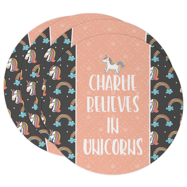 Custom Unicorns Round Paper Coasters w/ Name or Text