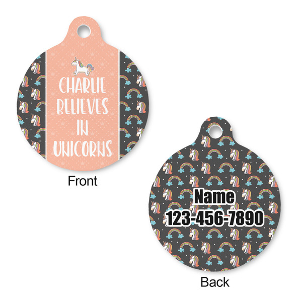 Unicorns Round Pet ID Tag - Large - Approval