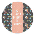 Unicorns Round Stone Trivet (Personalized)