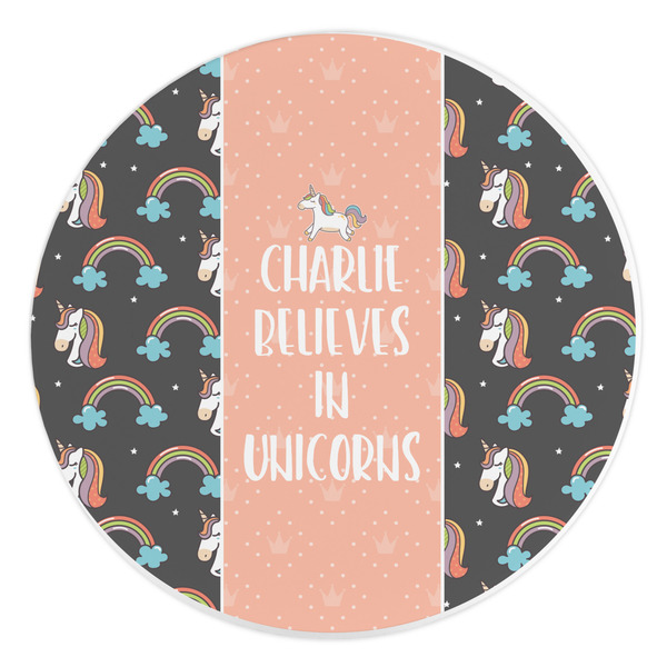 Custom Unicorns Round Stone Trivet (Personalized)