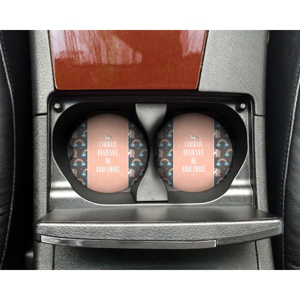 Unicorns Sandstone Car Coaster - In Cup Holder