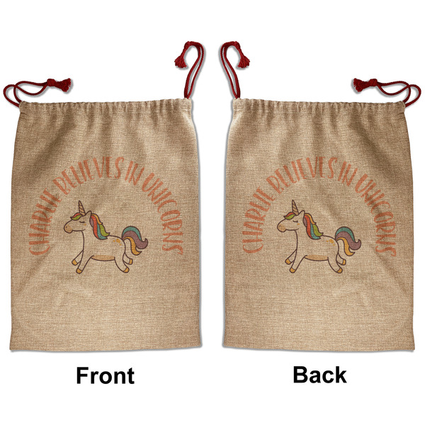 Custom Unicorns Santa Sack - Front & Back (Personalized)