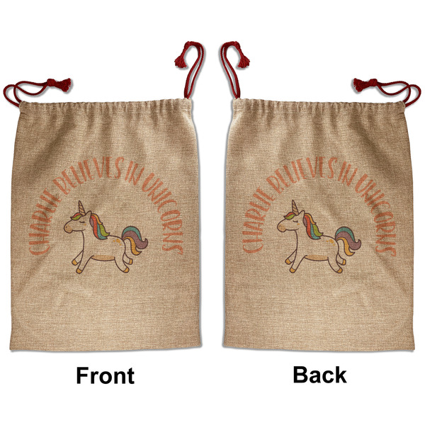 Unicorns Santa Bag - Front and Back