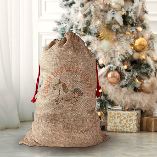 Unicorns Santa Bag - Front (stuffed)