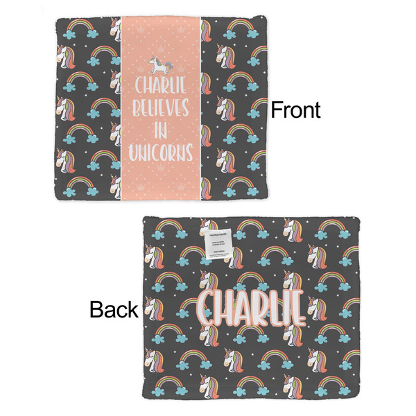 Unicorns Security Blanket - Front & Back View