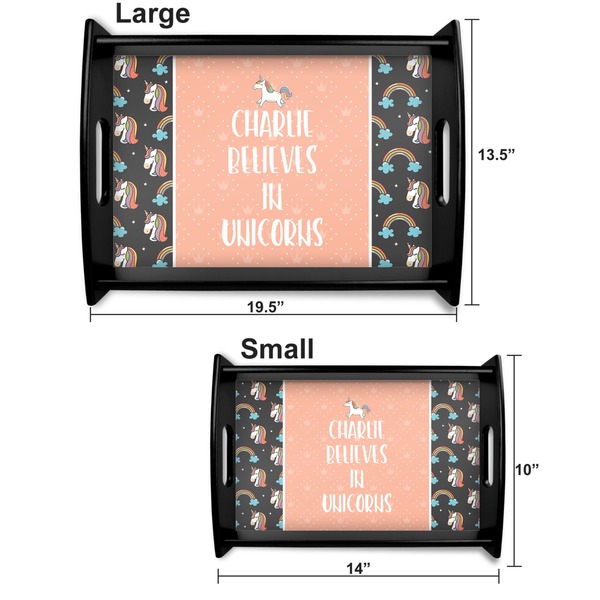Unicorns Serving Tray Black Sizes