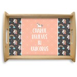 Unicorns Natural Wooden Tray - Small (Personalized)