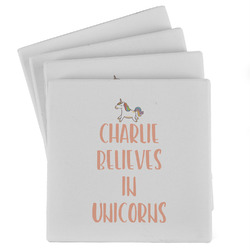 Unicorns Absorbent Stone Coasters - Set of 4 (Personalized)