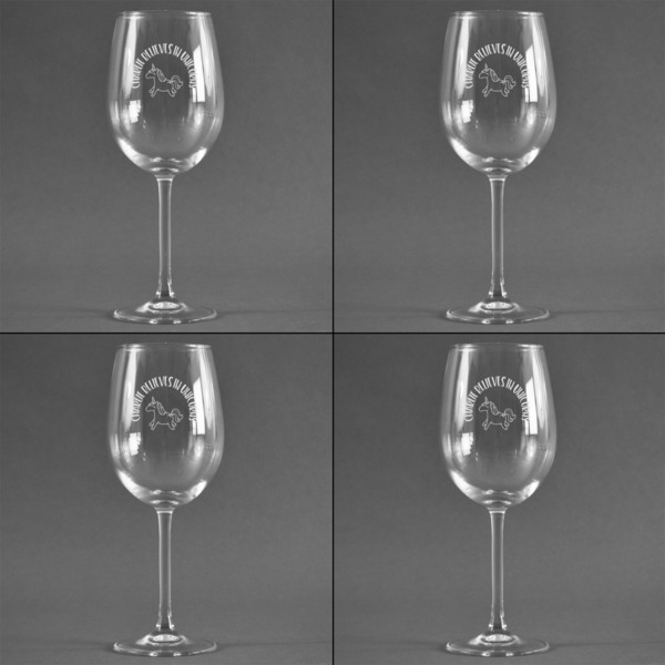 Unicorns Set of Four Personalized Wineglasses (Approval)