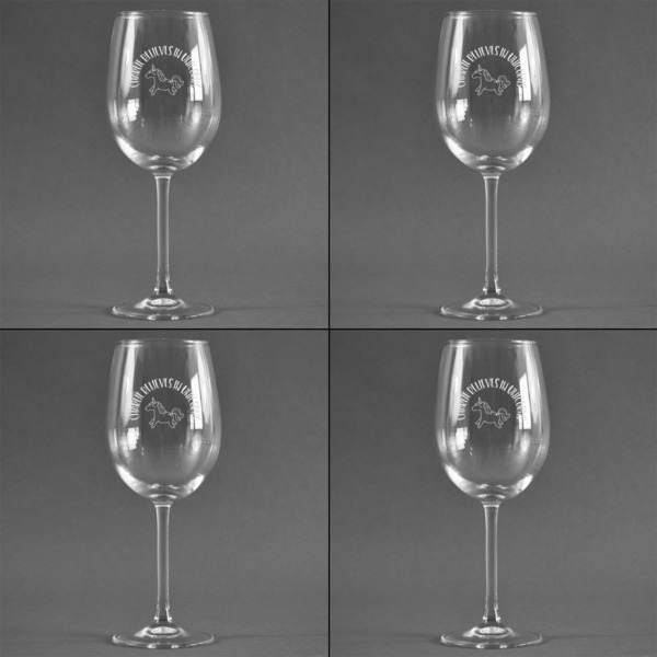Unicorns Set of Four Personalized Wineglasses (Approval)