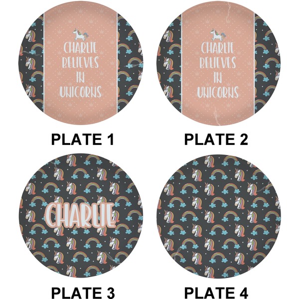 Unicorns Set of Lunch / Dinner Plates (Approval)
