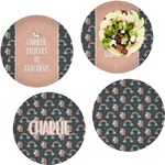 Unicorns Set of 4 Glass Lunch / Dinner Plate 10" (Personalized)