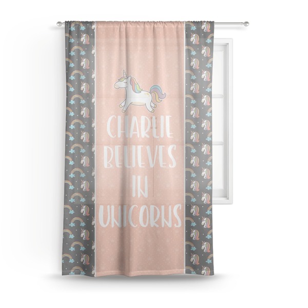 Custom Unicorns Sheer Curtain - 50"x84" (Personalized)