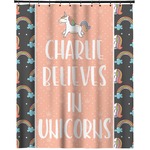 Unicorns Extra Long Shower Curtain - 70"x84" (Personalized)