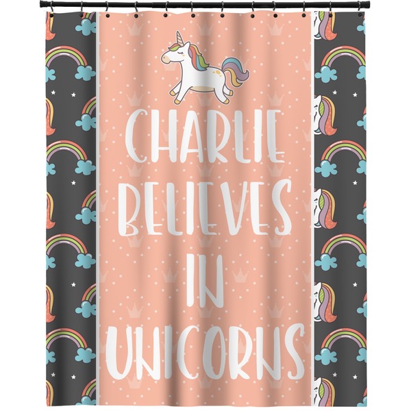 Custom Unicorns Extra Long Shower Curtain - 70"x84" (Personalized)