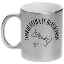 Unicorns Metallic Silver Mug (Personalized)