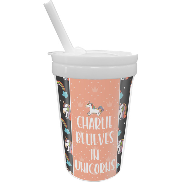 Custom Unicorns Sippy Cup with Straw (Personalized)