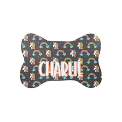 Unicorns Bone Shaped Dog Food Mat (Small) (Personalized)