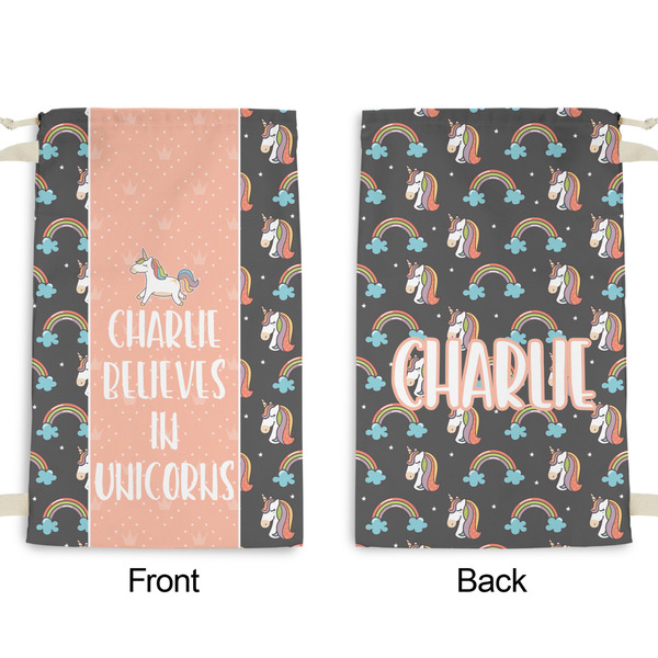 Unicorns Small Laundry Bag - Front & Back View