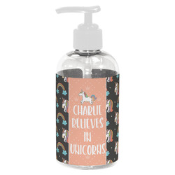 Unicorns Plastic Soap / Lotion Dispenser (8 oz - Small - White) (Personalized)