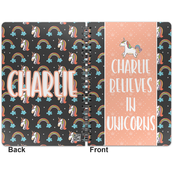 Unicorns Spiral Journal 7 x 10 - Apvl