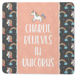 Unicorns Square Rubber Backed Coaster (Personalized)