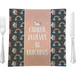 Unicorns 9.5" Glass Square Lunch / Dinner Plate- Single or Set of 4 (Personalized)