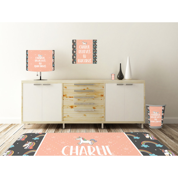 Unicorns Square Wall Decal Wooden Desk