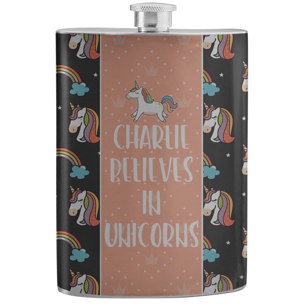 Custom Unicorns Stainless Steel Flask (Personalized)