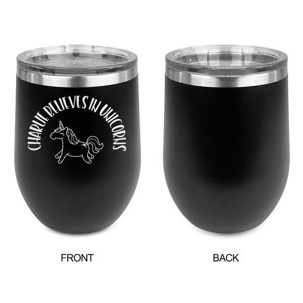 Unicorns Stainless Wine Tumblers - Black - Single Sided - Approval