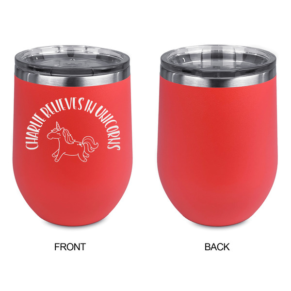 Unicorns Stainless Wine Tumblers - Coral - Single Sided - Approval