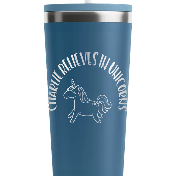 Unicorns Steel Blue RTIC Everyday Tumbler - 28 oz. - Close Up