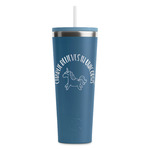 Unicorns RTIC Everyday Tumbler with Straw - 28oz - Steel Blue - Single-Sided (Personalized)