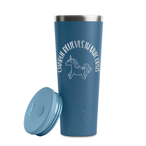 Unicorns Steel Blue RTIC Everyday Tumbler - 28 oz. - Lid Off